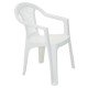 CADEIRA PLASTICA MONOBLOCO COM BRACOS GUARAPARI BRANCA