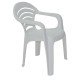 CADEIRA PLASTICA MONOBLOCO COM BRACOS ANGRA BRANCA