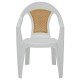 CADEIRA PLASTICA MONOBLOCO COM BRACOS MALIBU BRANCA COM TELA RADICA