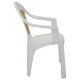CADEIRA PLASTICA MONOBLOCO COM BRACOS MALIBU BRANCA COM TELA RADICA