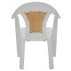 CADEIRA PLASTICA MONOBLOCO COM BRACOS MALIBU BRANCA COM TELA RADICA
