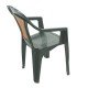 CADEIRA PLASTICA MONOBLOCO COM BRACOS MALIBU VERDE COM TELA RADICA