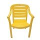 CADEIRA PLASTICA MONOBLOCO COM BRACOS MIAMI AMARELA COM O ENCOSTO VAZADO HORIZONTAL