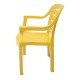 CADEIRA PLASTICA MONOBLOCO COM BRACOS MIAMI AMARELA COM O ENCOSTO VAZADO HORIZONTAL