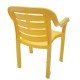 CADEIRA PLASTICA MONOBLOCO COM BRACOS MIAMI AMARELA COM O ENCOSTO VAZADO HORIZONTAL