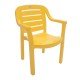CADEIRA PLASTICA MONOBLOCO COM BRACOS MIAMI AMARELA COM O ENCOSTO VAZADO HORIZONTAL