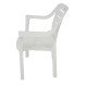 CADEIRA PLASTICA MONOBLOCO COM BRACOS MIAMI BRANCA COM O ENCOSTO VAZADO HORIZONTAL