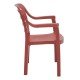CADEIRA PLASTICA MONOBLOCO COM BRACOS MIAMI VERMELHA COM O ENCOSTO VAZADO HORIZONTAL