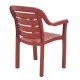 CADEIRA PLASTICA MONOBLOCO COM BRACOS MIAMI VERMELHA COM O ENCOSTO VAZADO HORIZONTAL