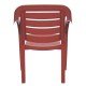 CADEIRA PLASTICA MONOBLOCO COM BRACOS MIAMI VERMELHA COM O ENCOSTO VAZADO HORIZONTAL