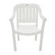 CADEIRA PLASTICA MONOBLOCO COM BRACOS MIAMI BRANCA COM O ENCOSTO VAZADO VERTICAL