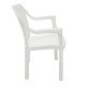 CADEIRA PLASTICA MONOBLOCO COM BRACOS MIAMI BRANCA COM O ENCOSTO VAZADO VERTICAL