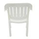 CADEIRA PLASTICA MONOBLOCO COM BRACOS MIAMI BRANCA COM O ENCOSTO VAZADO VERTICAL
