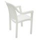 CADEIRA PLASTICA MONOBLOCO COM BRACOS MIAMI BRANCA COM O ENCOSTO VAZADO VERTICAL