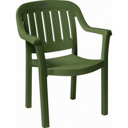 CADEIRA MIAMI ENCOSTO VERTICAL EM POLIPROPILENO VERDE TRAMONTINA