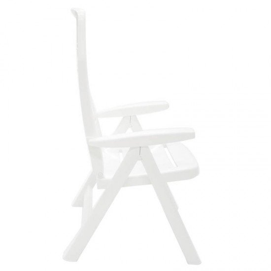 CADEIRA PLASTICA  DOBRAVEL COM BRACOS IRACEMA BRANCA COM ENCOSTO ALTO