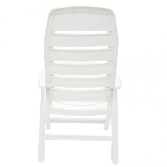 CADEIRA PLASTICA  DOBRAVEL COM BRACOS IRACEMA BRANCA COM ENCOSTO ALTO