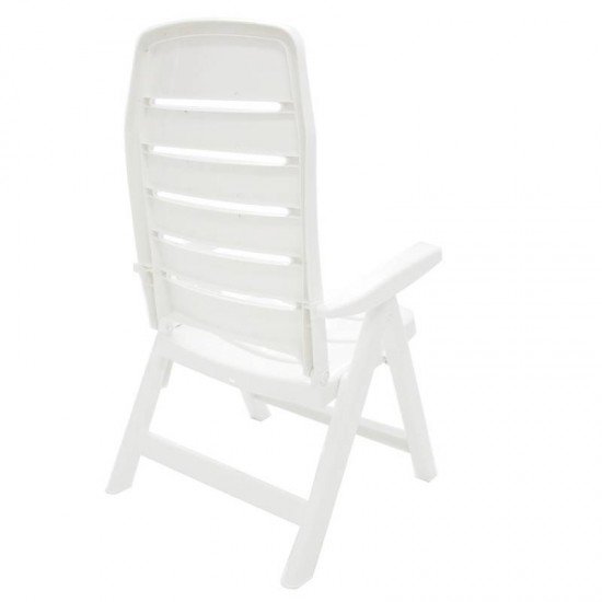 CADEIRA PLASTICA  DOBRAVEL COM BRACOS IRACEMA BRANCA COM ENCOSTO ALTO