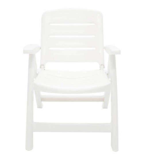 CADEIRA PLASTICA  DOBRAVEL COM BRACOS IRACEMA BRANCA COM ENCOSTO BAIXO