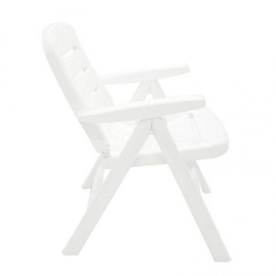 CADEIRA PLASTICA  DOBRAVEL COM BRACOS IRACEMA BRANCA COM ENCOSTO BAIXO