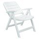 CADEIRA PLASTICA  DOBRAVEL COM BRACOS IRACEMA BRANCA COM ENCOSTO BAIXO