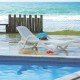 ESPREGUICADEIRA PLASTICA CANCUN BRANCA COM TELA PLASTICA AMARELA
