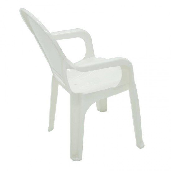 CADEIRA PLASTICA MONOBLOCO COM BRACOS INFANTIL TIQUETAQUE BRANCA