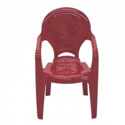 CADEIRA PLASTICA MONOBLOCO COM BRACOS INFANTIL TIQUETAQUE VERMELHA
