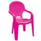 CADEIRA PLASTICA MONOBLOCO COM BRACOS INFANTIL TIQUETAQUE ROSA
