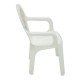 CADEIRA PLASTICA MONOBLOCO COM BRACOS INFANTIL CATTY BRANCA COM DECORACAO IN MOLD