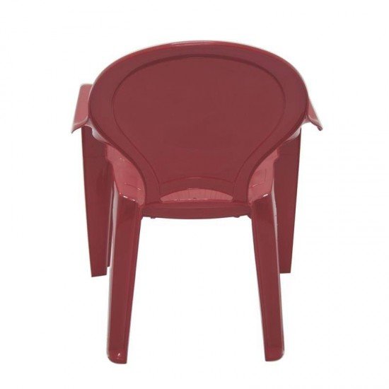 CADEIRA PLASTICA MONOBLOCO COM BRACOS INFANTIL CATTY VERMELHA COM DECORACAO IN MOLD