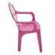 CADEIRA PLASTICA MONOBLOCO COM BRACOS INFANTIL CATTY ROSA COM DECORACAO IN MOLD