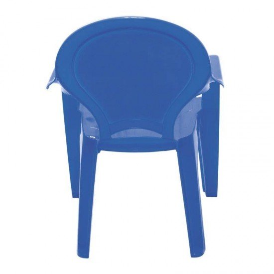 CADEIRA PLASTICA MONOBLOCO COM BRACOS INFANTIL CATTY AZUL COM DECORACAO IN MOLD
