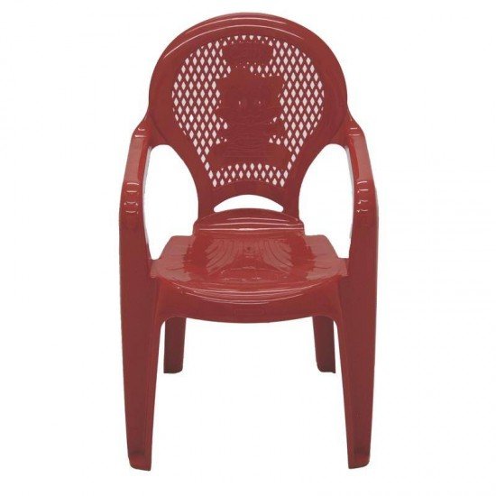 CADEIRA PLASTICA MONOBLOCO COM BRACOS INFANTIL ESTAMPADA CATTY VERMELHA