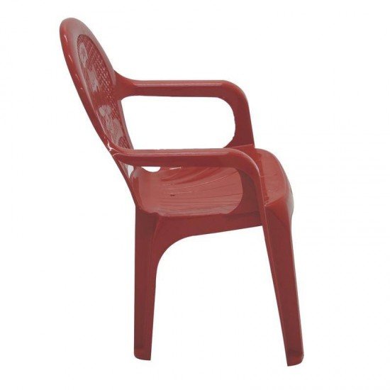 CADEIRA PLASTICA MONOBLOCO COM BRACOS INFANTIL ESTAMPADA CATTY VERMELHA