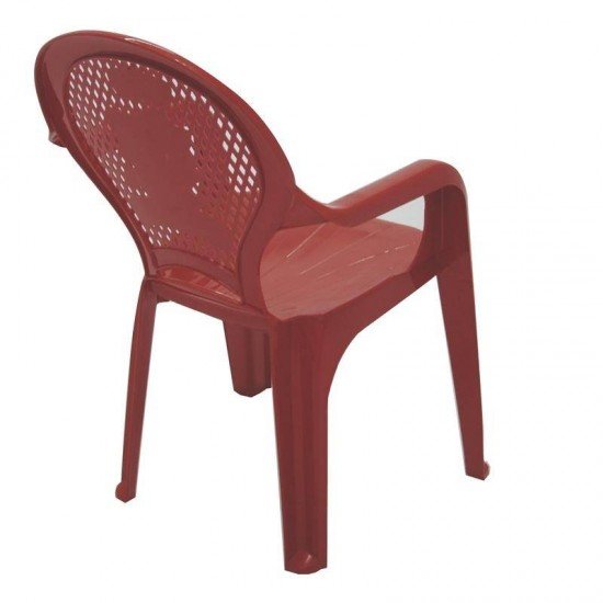 CADEIRA PLASTICA MONOBLOCO COM BRACOS INFANTIL ESTAMPADA CATTY VERMELHA