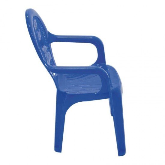 CADEIRA PLASTICA MONOBLOCO COM BRACOS INFANTIL ESTAMPADA CATTY AZUL