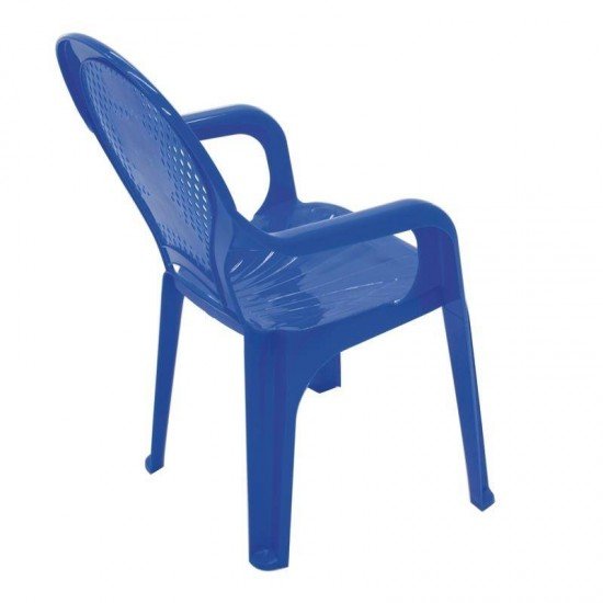 CADEIRA PLASTICA MONOBLOCO COM BRACOS INFANTIL ESTAMPADA CATTY AZUL