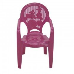 CADEIRA PLASTICA MONOBLOCO COM BRACOS INFANTIL ESTAMPADA CATTY ROSA