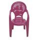 CADEIRA PLASTICA MONOBLOCO COM BRACOS INFANTIL ESTAMPADA CATTY ROSA