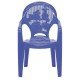 CADEIRA PLASTICA MONOBLOCO COM BRACOS INFANTIL ESTAMPADA CATTY AZUL
