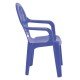 CADEIRA PLASTICA MONOBLOCO COM BRACOS INFANTIL ESTAMPADA CATTY AZUL