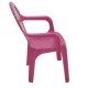 CADEIRA PLASTICA MONOBLOCO COM BRACOS INFANTIL ROSA COM ADESIVO CATTY