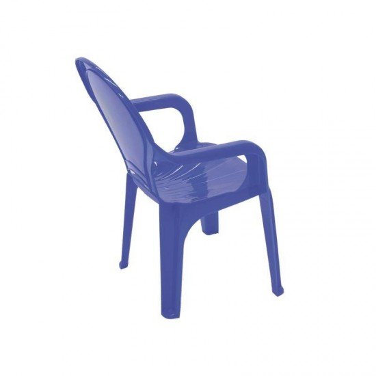 CADEIRA PLASTICA MONOBLOCO COM BRACOS INFANTIL AZUL COM ADESIVO CATTY