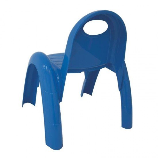 CADEIRA PLASTICA MONOBLOCO COM BRACOS INFANTIL POPI AZUL SEM INSERTO
