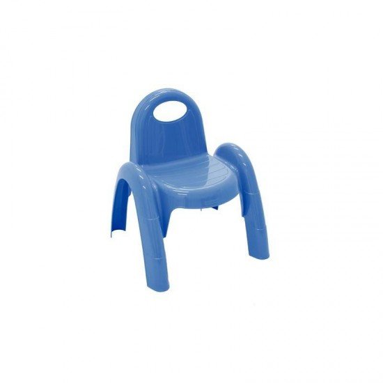 CADEIRA PLASTICA MONOBLOCO COM BRACOS INFANTIL POPI AZUL SEM INSERTO