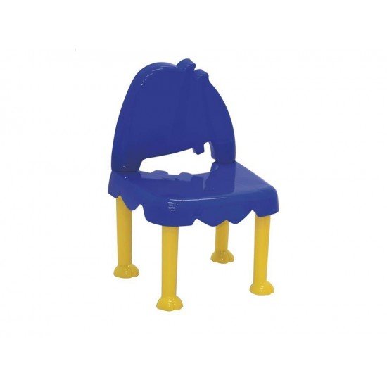 CADEIRA PLASTICA MONTAVEIS NAS CORES AZUL E AMARELA TRAMONTINA