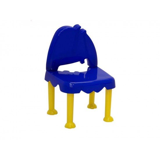 CADEIRA PLASTICA MONTAVEIS NAS CORES AZUL E AMARELA TRAMONTINA