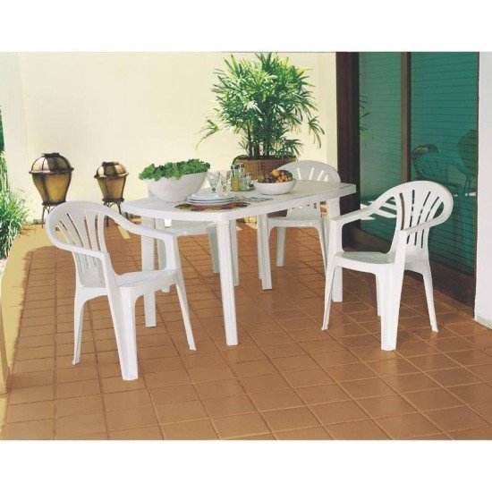 MESA PLASTICA MONTAVEL CAMBORIU BRANCA