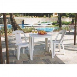 MESA PLASTICA MONOBLOCO RIVIERA BRANCA